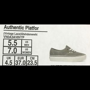 Vintage Lace Authentic Platform 2.0 vans